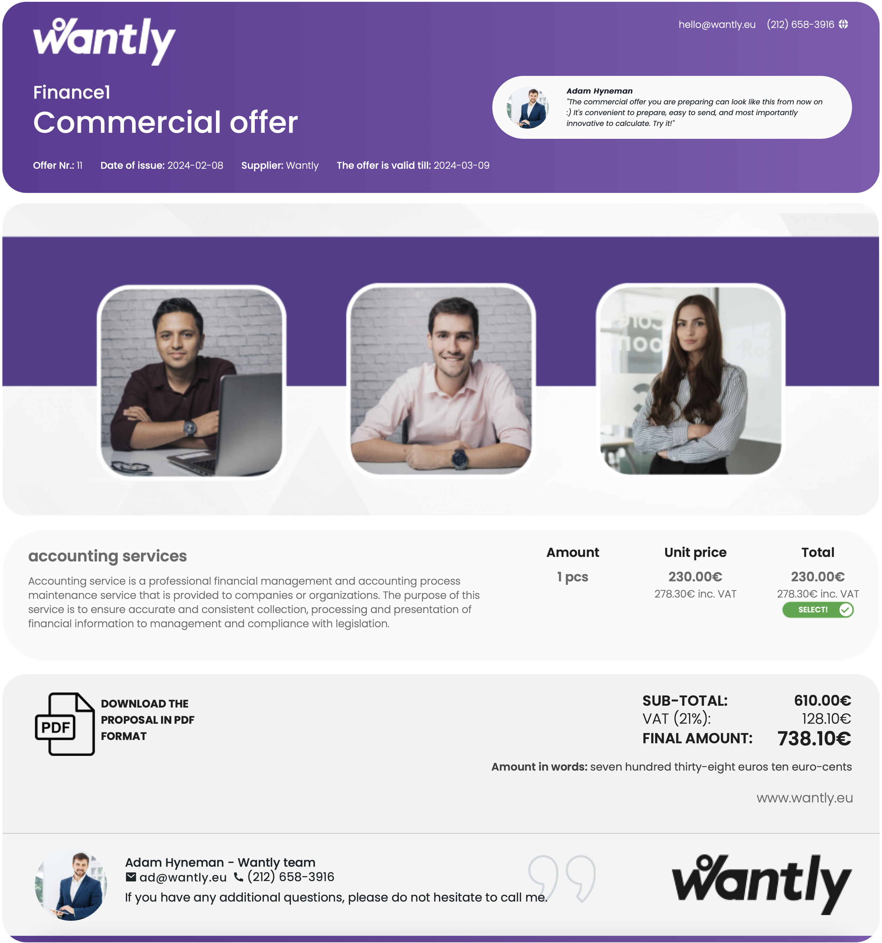 Instant Proposal Updates